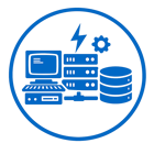 ICONO AZUL DE mpresas con infraestructura legacy SIN FONDO NI TEXTO Y UN CIRCULO AL EXTERIOR-1