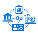 ICONO AZUL SIN FONDO NI TEXTO DE Integraciones con plataformas institucionales para validacin y dictaminacin