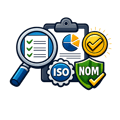 ICONO DE COLORS SIN FONDO DE Auditora completa y cumplimiento ISO  NOM-1