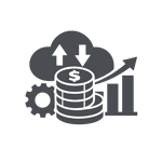 ICONO GRIS  OBSCURO SIN FONOD NI TEXTO DE Optimizacin de costos FinOps