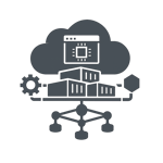 ICONO GRIS OBSCURO DE Arquitectura Cloud Native