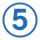 el numero 5 en color azul con un circulo en el exterior sin fondo
