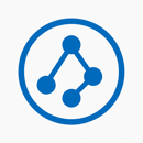 icono azul con fondo blanco sin incluir texto sobre red