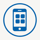 icono azul con fondo blanco y un circulo afuera sobre aplicaciones-1