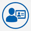 icono azul con fondo blanco y un circulo afuera sobre identidad-1