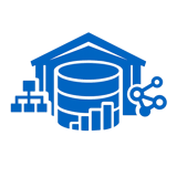 icono azul de Data Warehouse nativo sin fondo ni texto