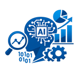 icono azul de IA y analtica avanzada  sin incluir  fondo ni texto