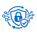 icono azul de Integracin con seguridad Zero Trust  sin fondo ni texto