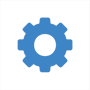 icono azul de engrane con fondo transparente y sin incluir texto-1
