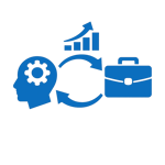 icono azul sin fond ni texto de gestion de cambio