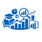 icono azul sin fondo ni texto de Analtica educativa con Power BI