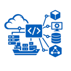 icono azul sin fondo ni texto de Arquitectura de microservicios-1