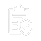 icono blanco de cumplimiento normativo