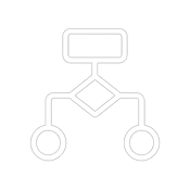 icono blanco de flujo de trabajo