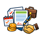 icono de colores de Contratos laborales sin incluir fondo ni texto