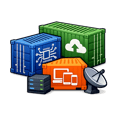 icono de conteneedores de tecnologia sin fondo ni texto