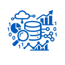 icono de contexto de datos azul sin fondo ni texto