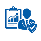 icono de generar reportes ejecutivos confiables sin fondo ni exto en azul