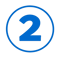 icono de numero 2 azul y un circulo al exterior azul sin fondo