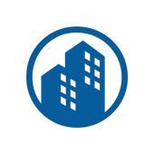 realiza el icono de azul de una empresa grande  sin incluir texto