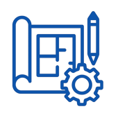 realiza un icono en color azul rey sobre un proyecto sin incluir texto-1