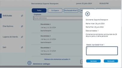 aprobación portal vacaciones