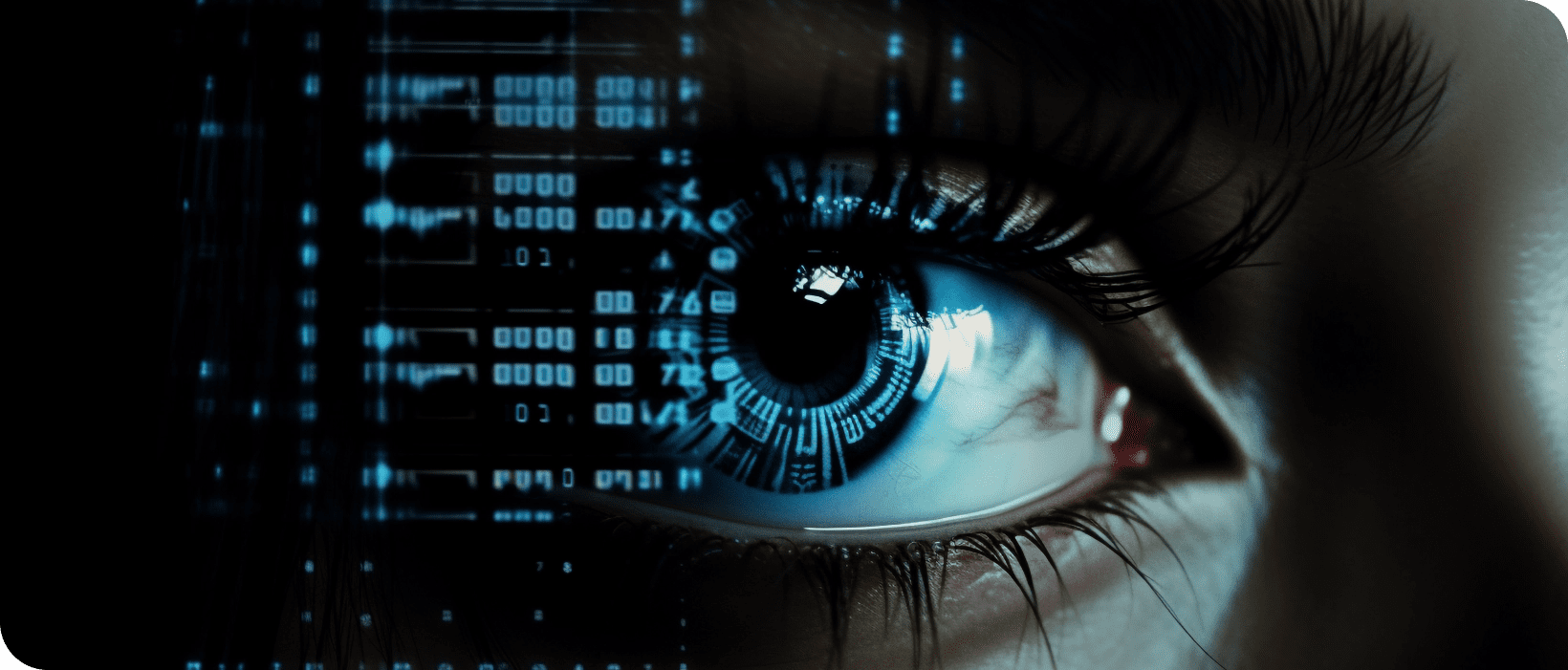 blueeyed-cyborg-woman-watches-futuristic-computer-data-generated-by-ai