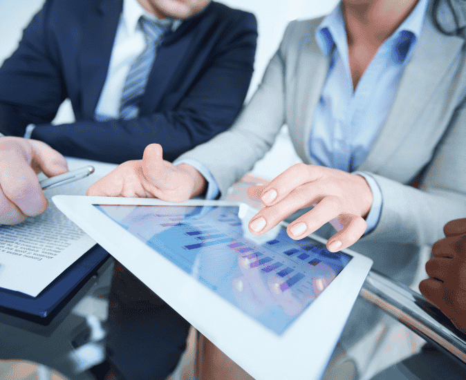 close-up-businesswoman-showing-graph-digital-tablet