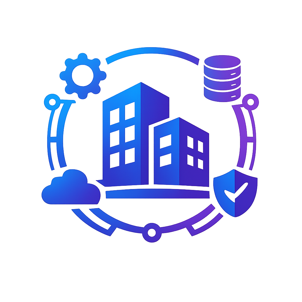 ICONO AZUL CON MORADO  DE Empresas con aplicaciones core crticas  SIN FONDO NI TEXTO