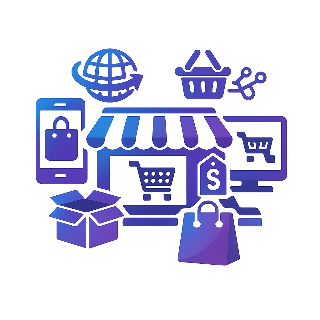 ICONO AZUL CON MORADO DE Retail con plataformas ecommerce  SIN FONDO NI TEXTO-1