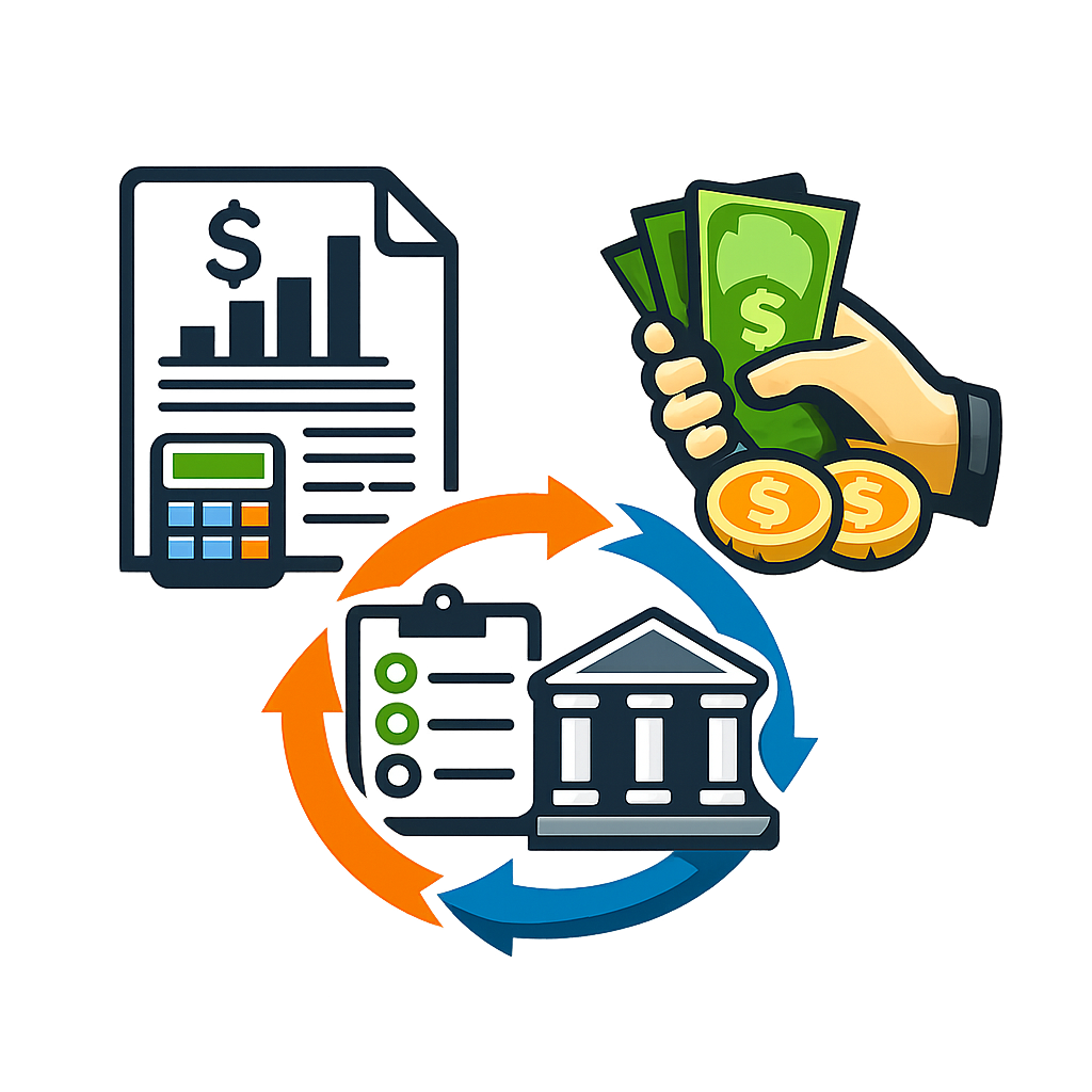 ICONO DE empresas con facturacin cobranza y conciliacin complejas SIN FONDO NI TEXTO