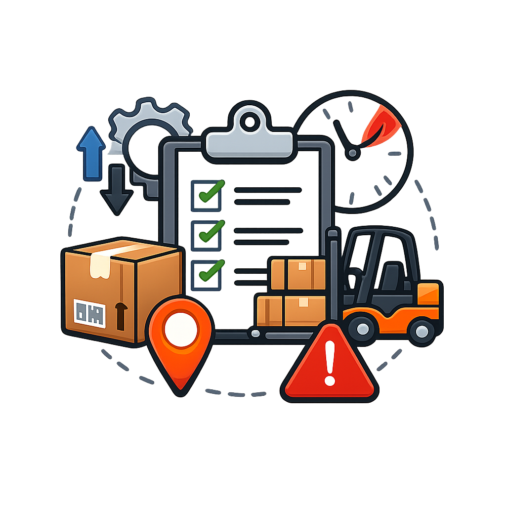 ICONO SIN FONDO NI TEXTO DE operaciones con inventario y logstica crtica