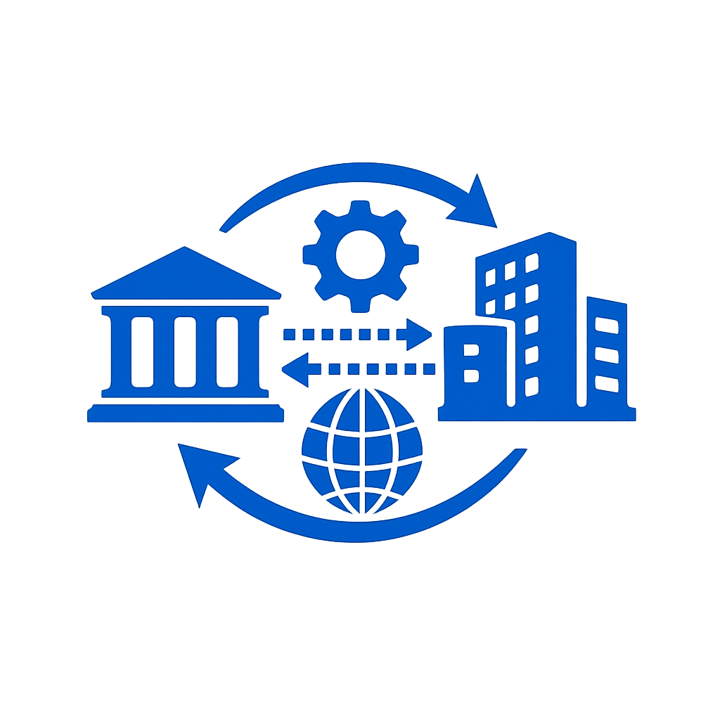 icono azul sin fondo ni texto de Interoperabilidad entre instituciones-2