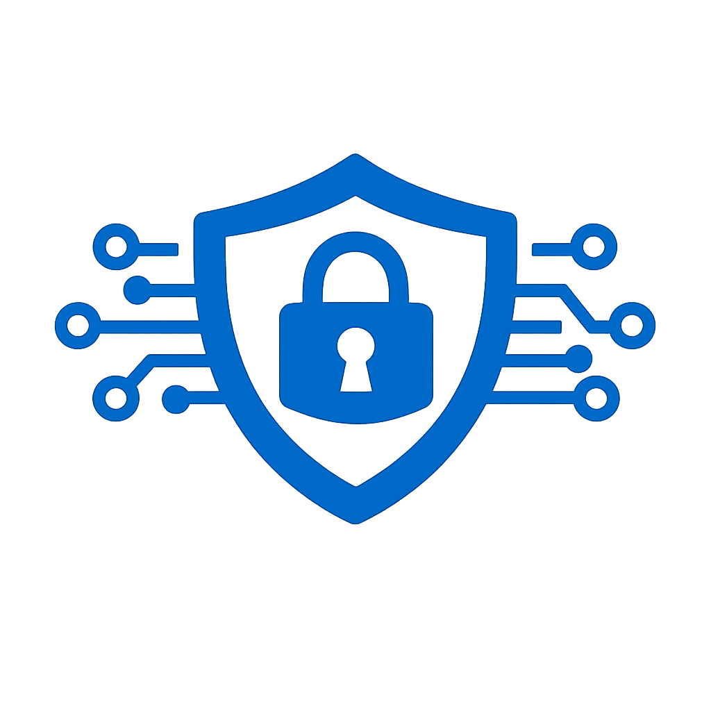 icono azul sin fondo ni texto de Seguridad tecnolgica