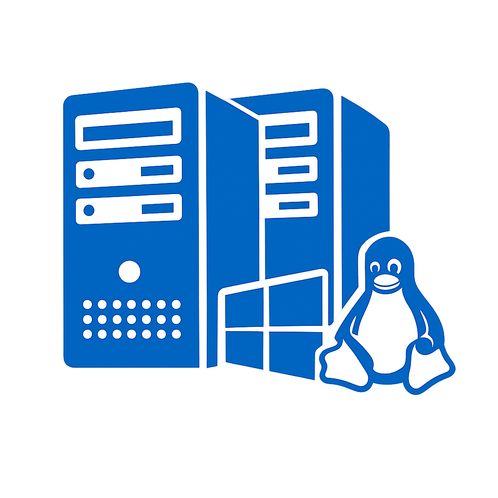 icono azul sin fondo ni texto de Servidores fsicos Windows  Linux