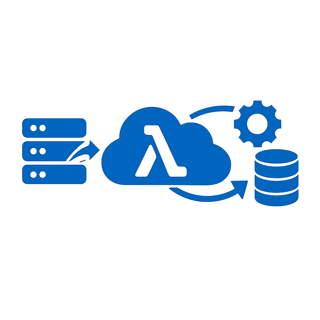 icono azul sin incluir fondo ni texto de Arquitectura Serverless