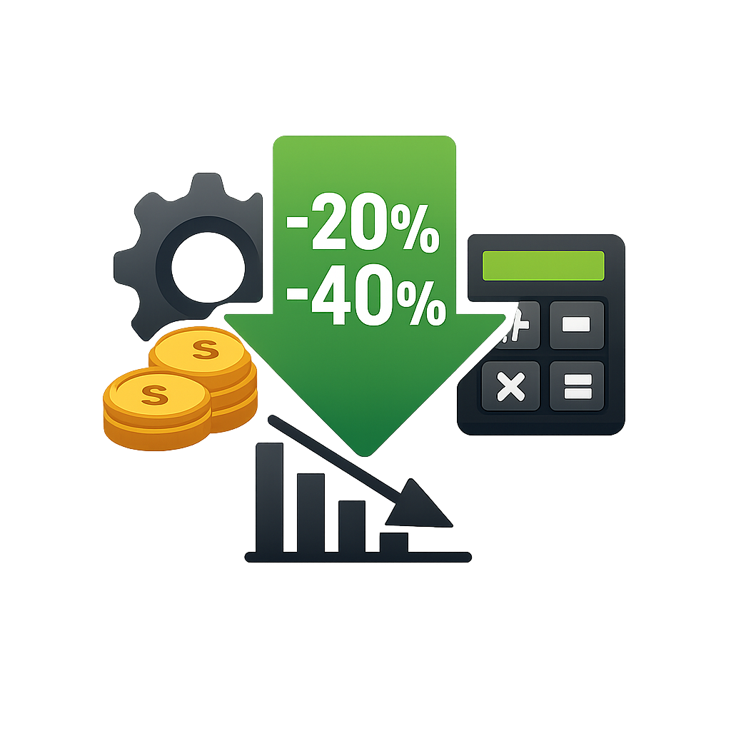 icono de Reduccin de costos operativos 20  40  sin fondo ni texto