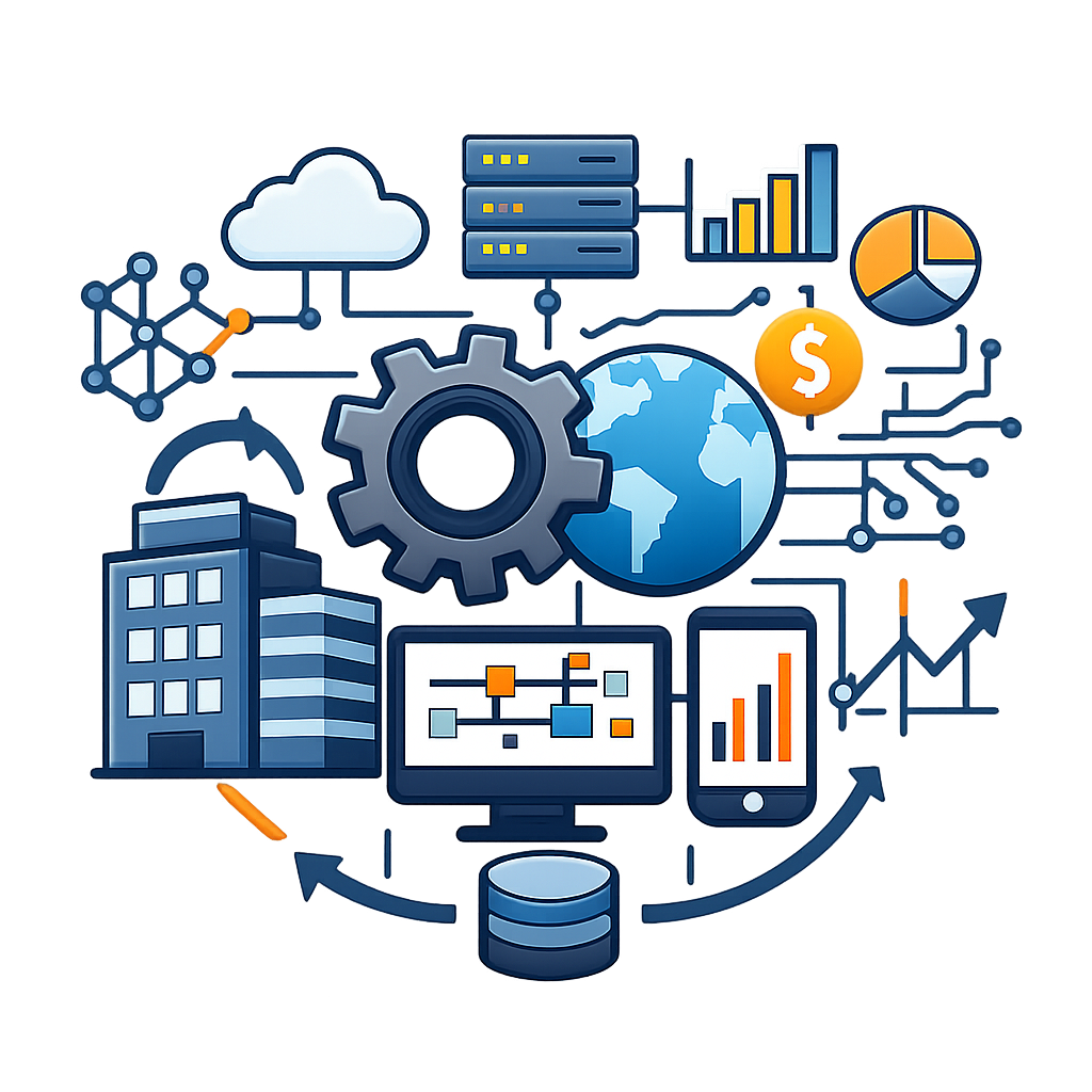 icono de Sistemas empresariales complejos  sin fondo ni texto