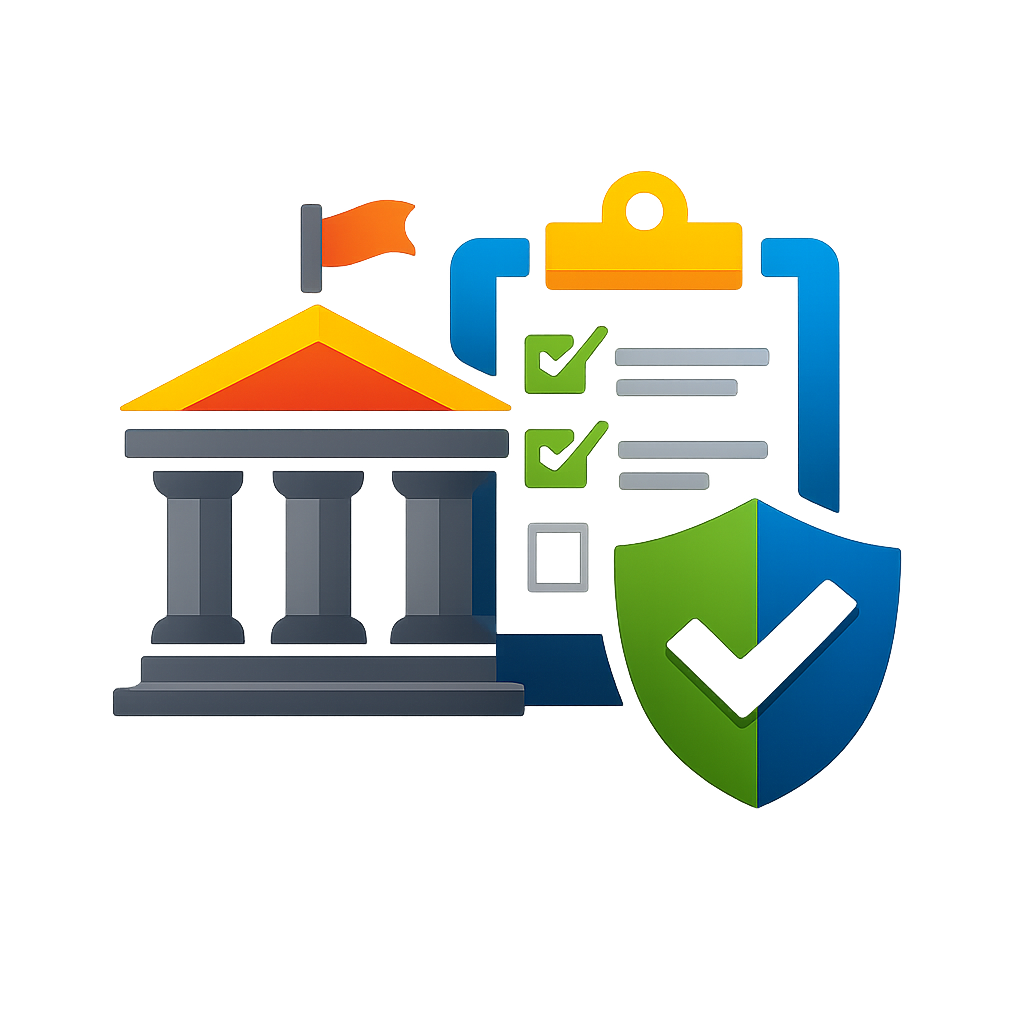 icono de colores de Gobierno y cumplimiento desde el inicio sin inlcuir fondo ni texto