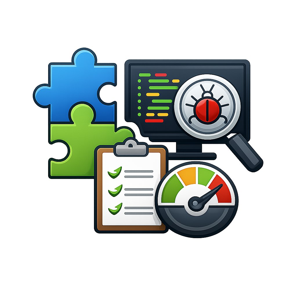 icono de integracion y pruebas controladas sin fondo ni texto