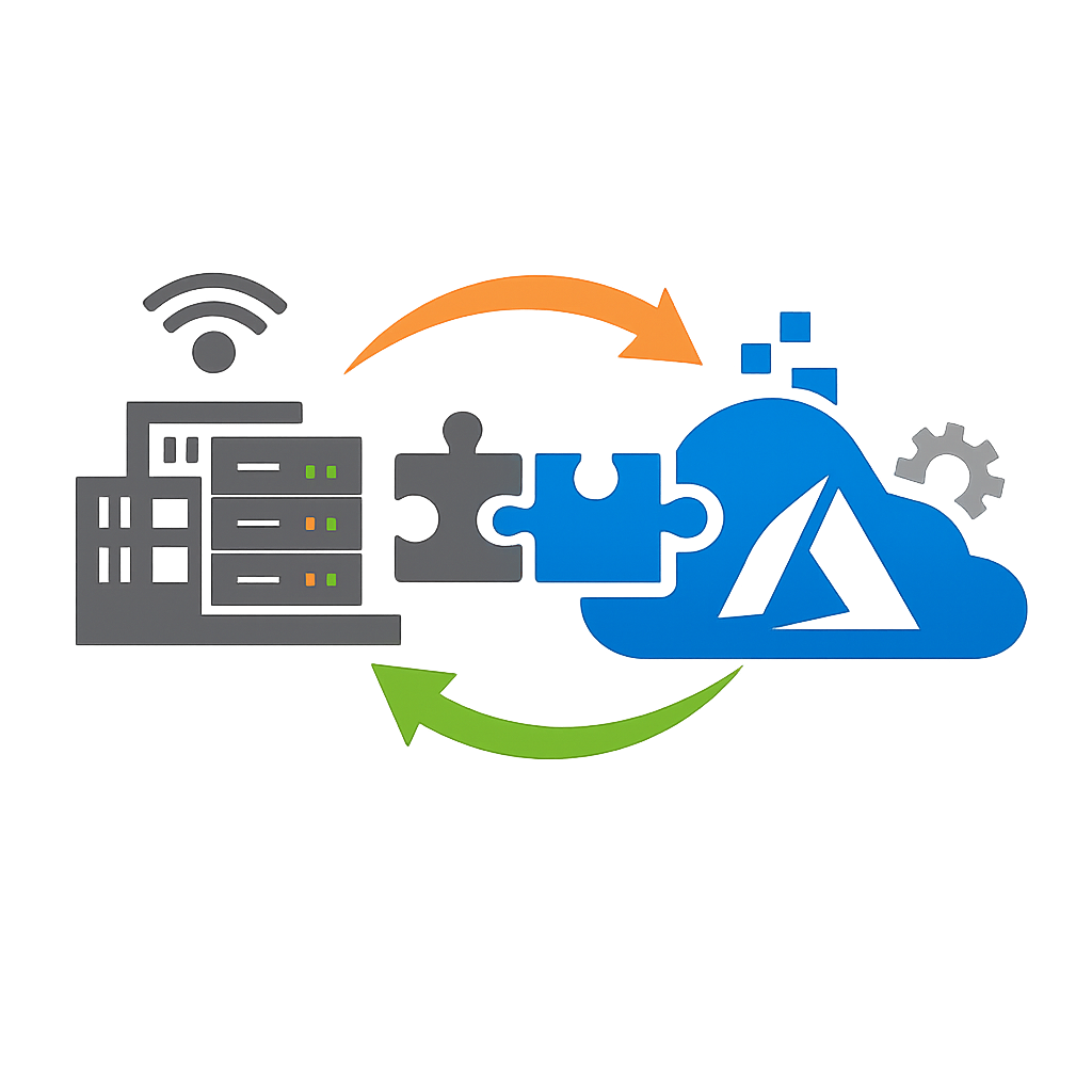 icono sin fondo ni texto de Integracin hbrida en procesos de migracin a Azure