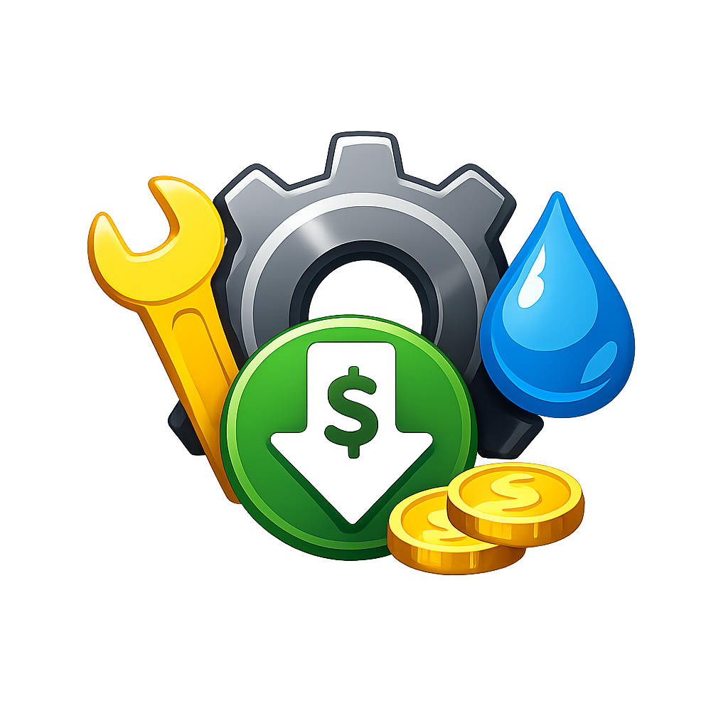 icono sin fondo ni texto de Menor costo de mantenimiento