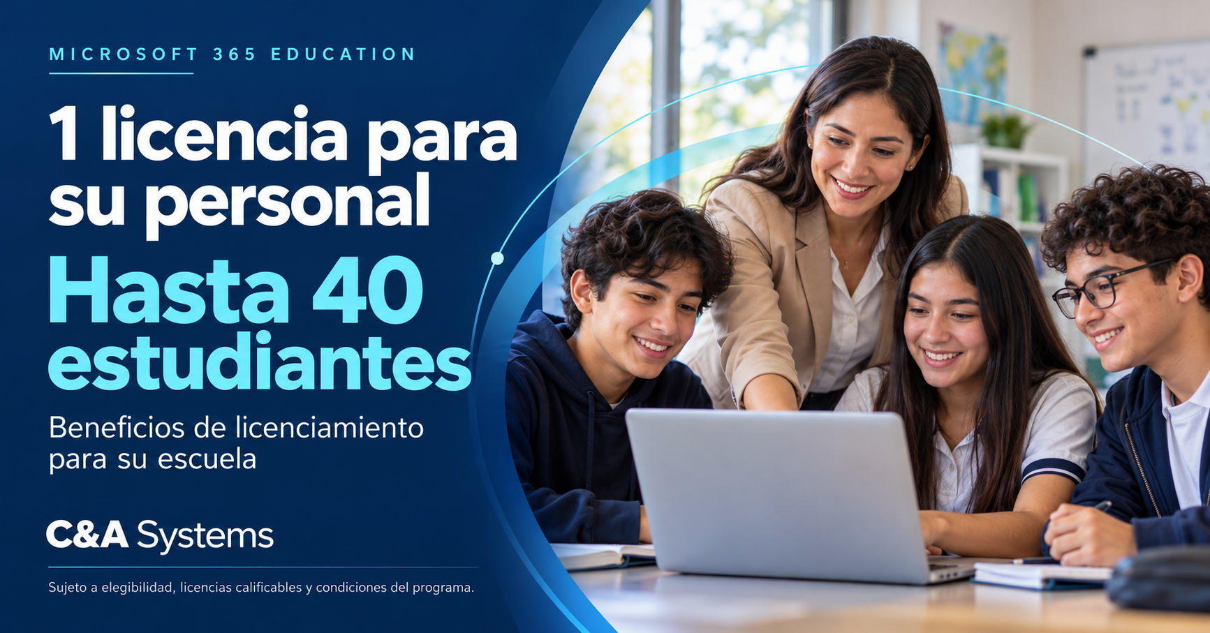 Microsoft para educación: una licencia para su personal, beneficios para hasta 40 estudiantes
